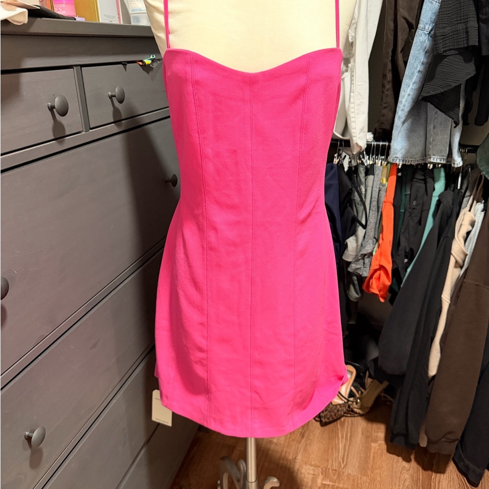 Hot Pink Spaghetti Strap Mini Dress